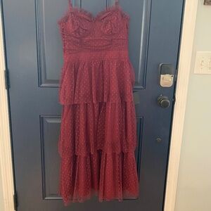 Lulus mid length maroon dress